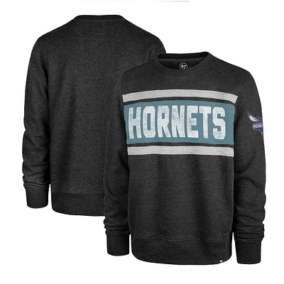 Men's '47 Heather Black Charlotte Hornets Tribeca Emerson Pullover Sweatshirt