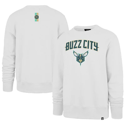 Sweat-shirt à enfiler pour hommes '47 White Charlotte Hornets 2023/24 City Edition Postgame Headline Crew