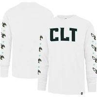 T-shirt à manches longues Downtown Franklin pour hommes '47 White Charlotte Hornets City Edition