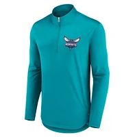 Men's Fanatics Aqua Charlotte Hornets Lightweight Quarter-Zip Pullover