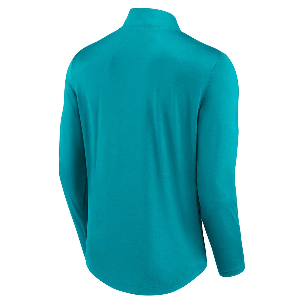 Men's Fanatics Aqua Charlotte Hornets Lightweight Quarter-Zip Pullover