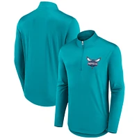 Men's Fanatics Aqua Charlotte Hornets Lightweight Quarter-Zip Pullover
