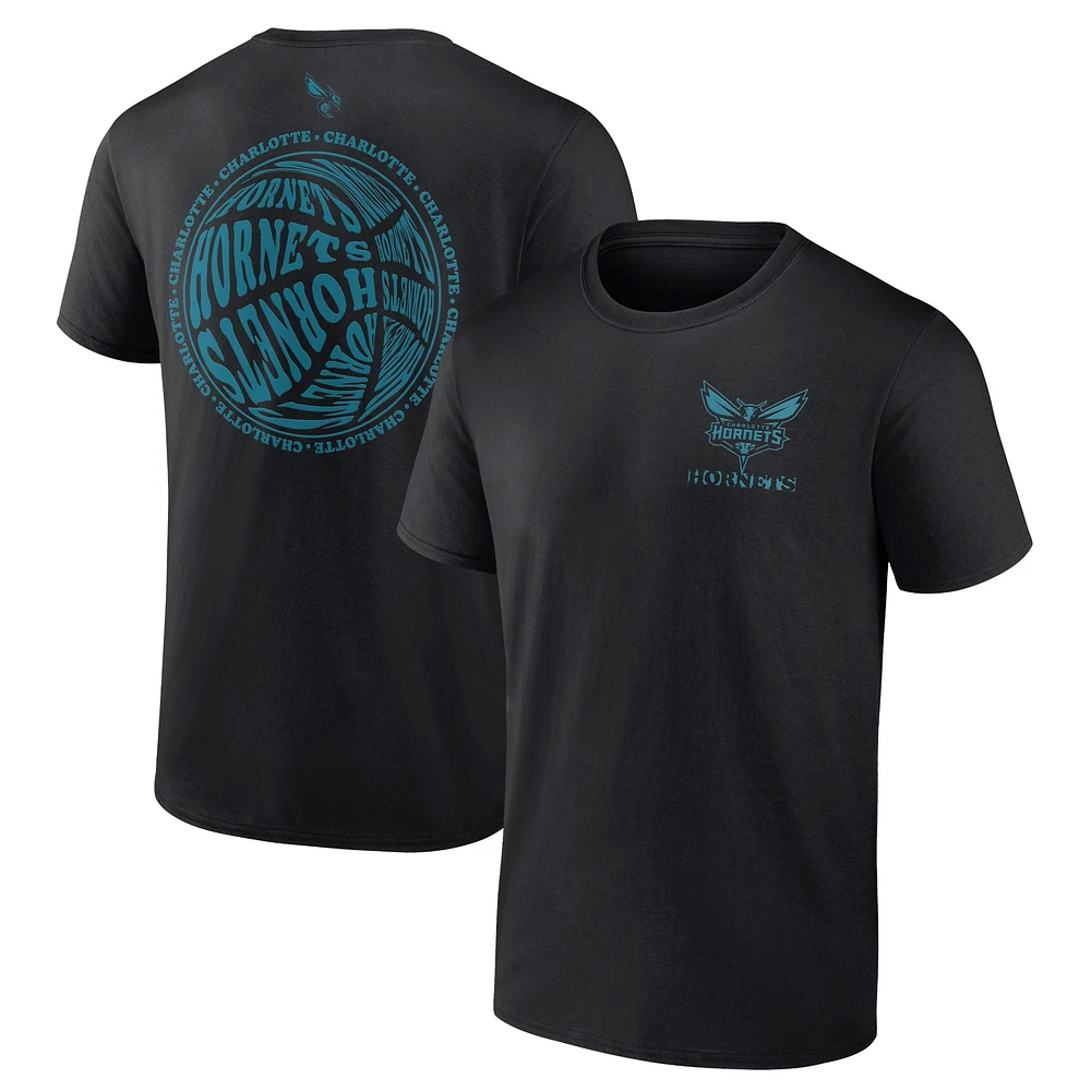 T-shirt noir Charlotte Hornets Basketball Street Collective pour hommes