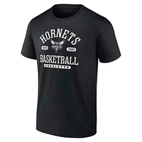 T-shirt noir Fanatics pour hommes avec inscription « Calling Plays » des Charlotte Hornets