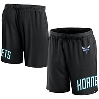 Short en maille à lancer franc Charlotte Hornets Fanatics noir pour hommes