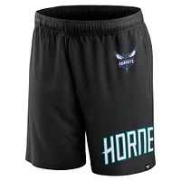 Short en maille à lancer franc Charlotte Hornets Fanatics noir pour hommes