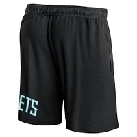 Short en maille à lancer franc Charlotte Hornets Fanatics noir pour hommes