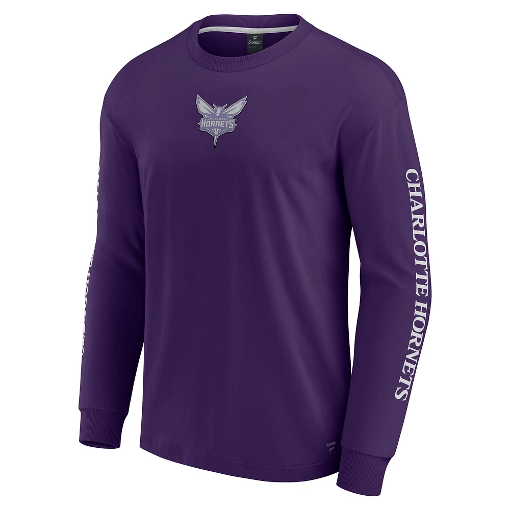 T-shirt à manches longues violet Charlotte Hornets Elements Strive pour hommes Fanatics