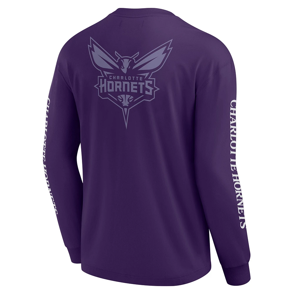 T-shirt à manches longues violet Charlotte Hornets Elements Strive pour hommes Fanatics