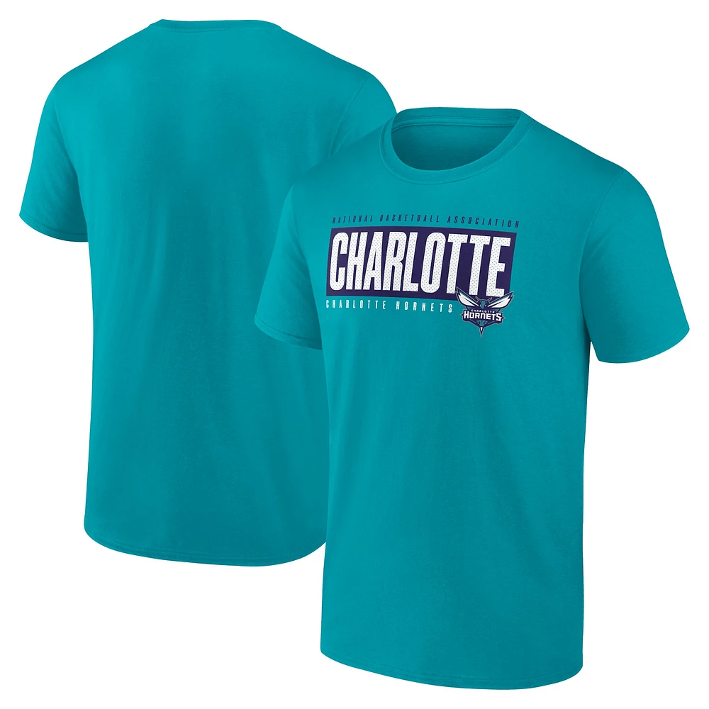 T-shirt Box Out Fanatics pour hommes, bleu sarcelle, Charlotte Hornets