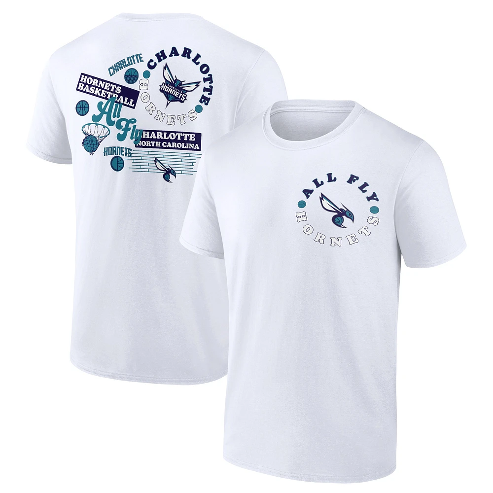 T-shirt blanc Charlotte Hornets Street Collective Fanatics pour hommes