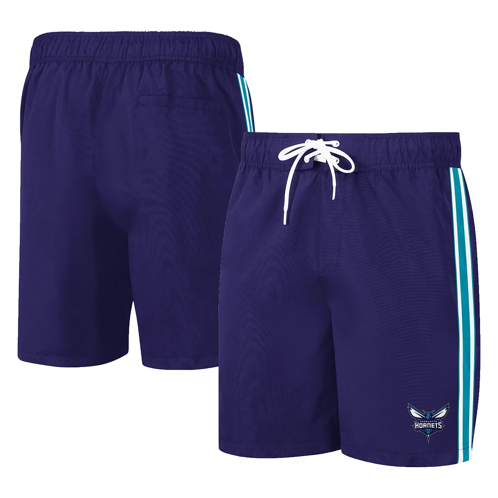 Short de bain G-III Sports by Carl Banks pour homme violet Charlotte Hornets Sand Beach Volley