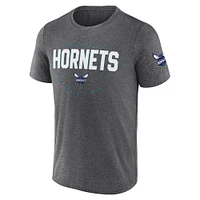 T-shirt d'entraînement pour homme Charlotte Hornets Block Performance Heather Charcoal