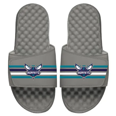 Charlotte Hornets ISlide Stripes Slide Sandals - Gray