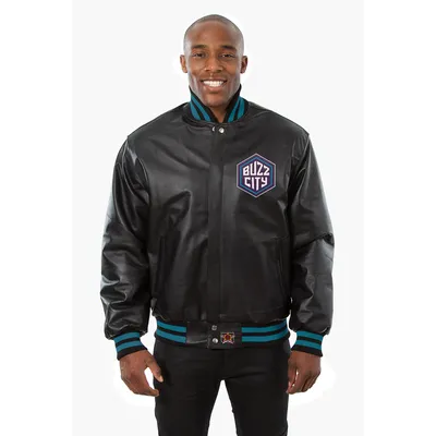 Charlotte Hornets JH Design Domestic Team Color Leather Jacket - Black