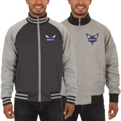 Charlotte Hornets JH Design Reversible Track Jacket - Gray