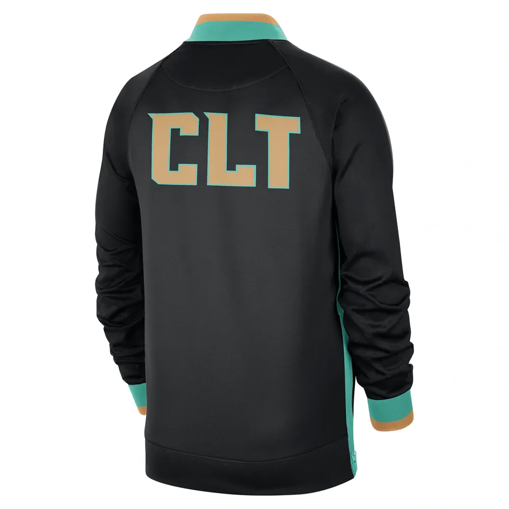 Homme Jordan Brand Noir/Mint Charlotte Hornets 2022/23 City Edition Showtime Thermaflex Full-Zip Jacket