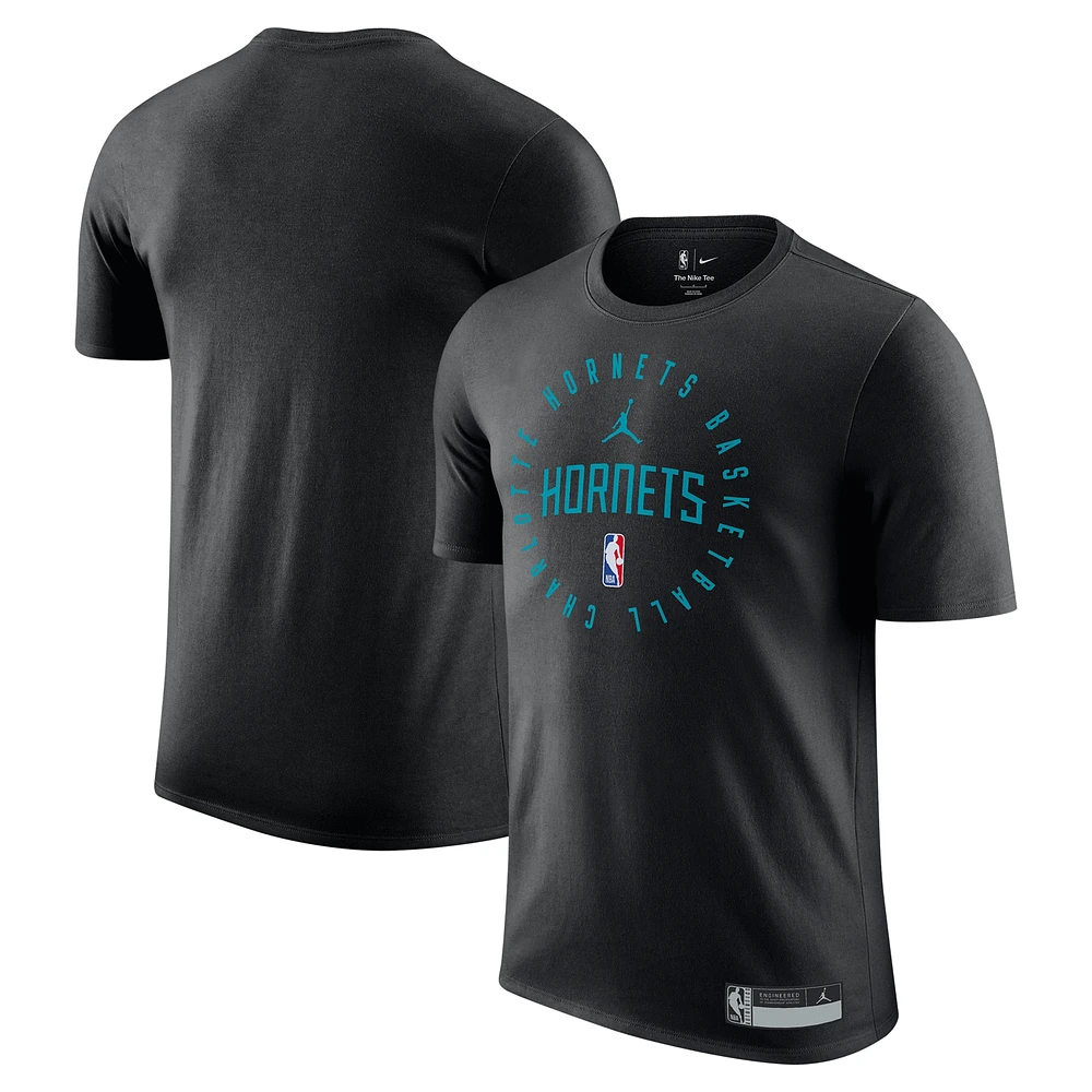 T-shirt Jordan Brand Charlotte Hornets 2024/25 Legend pour homme, noir, entraînement sur le terrain