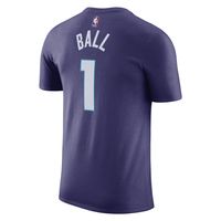 Men's Jordan Brand LaMelo Ball Purple Charlotte Hornets 2022/23 Statement Edition Name & Number T-Shirt