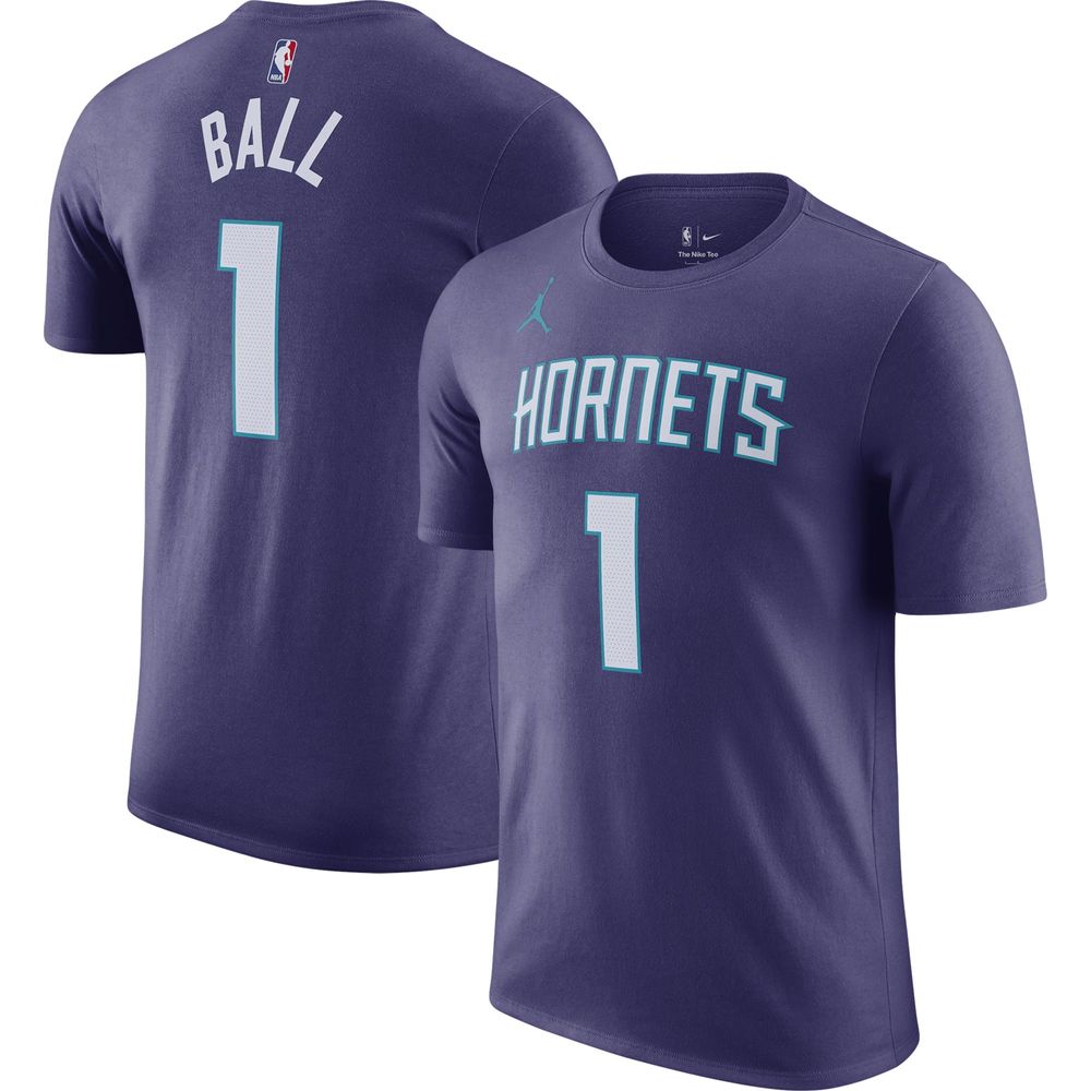 Men's Jordan Brand LaMelo Ball Purple Charlotte Hornets 2022/23 Statement Edition Name & Number T-Shirt