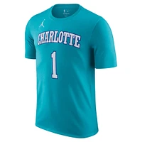 T-shirt avec nom et numéro Jordan Brand LaMelo Ball pour homme, bleu sarcelle, Charlotte Hornets 2023/24, édition classique