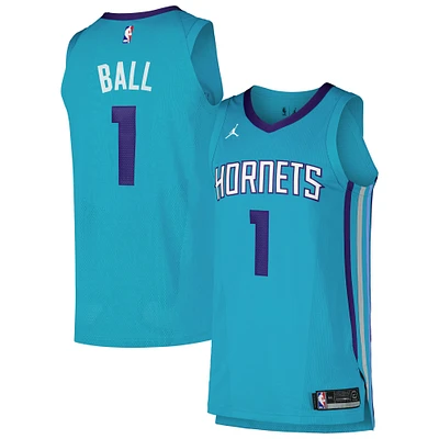 Maillot de joueur authentique Nike LaMelo Ball Charlotte Hornets pour homme - Édition Icon