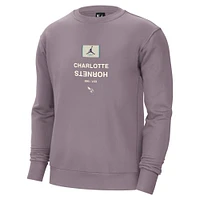 Men's Jordan Brand Purple Charlotte Hornets Courtside Statement Edition Heavyweight Pullover Sweatshirt