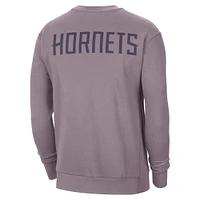 Men's Jordan Brand Purple Charlotte Hornets Courtside Statement Edition Heavyweight Pullover Sweatshirt