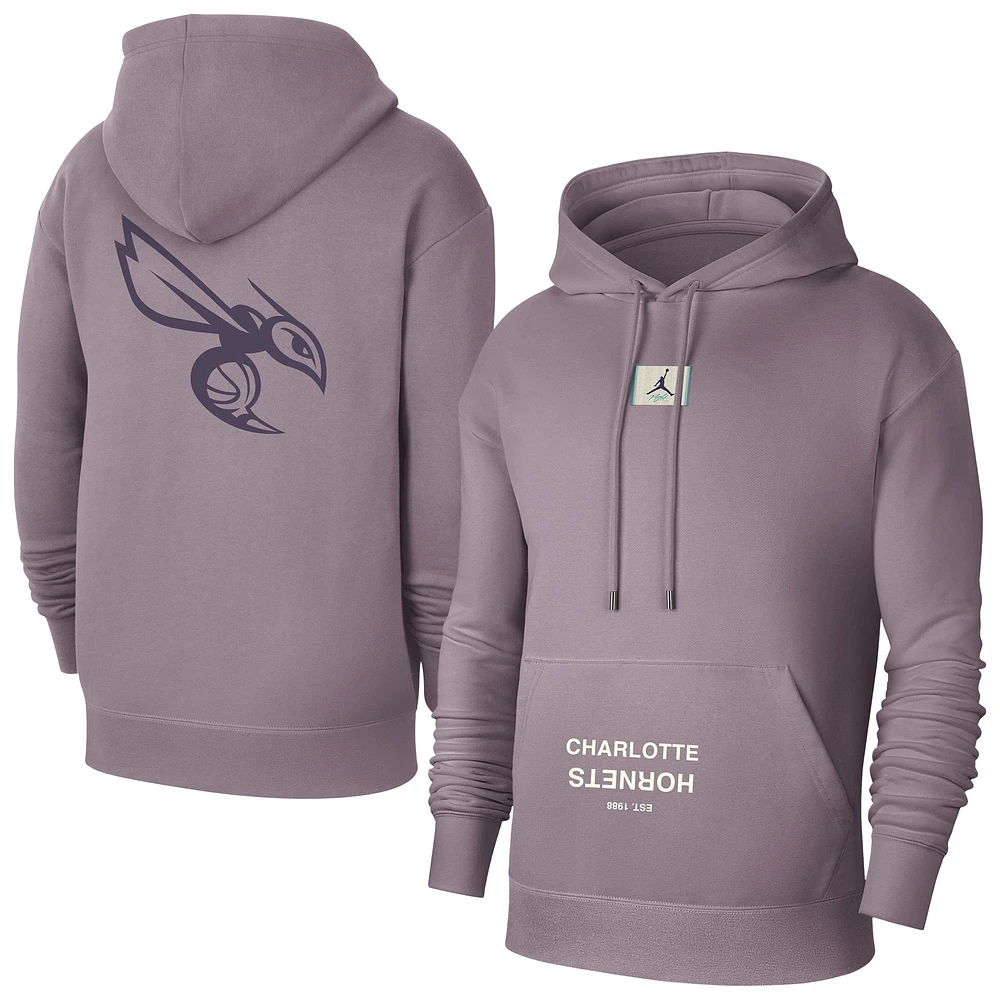 Sweat à capuche Jordan Brand violet Charlotte Hornets Courtside Statement Edition pour homme