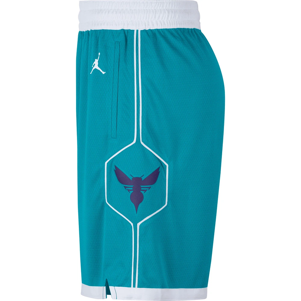 Short Swingman Jordan Brand Charlotte Hornets Statement Edition pour hommes, bleu sarcelle