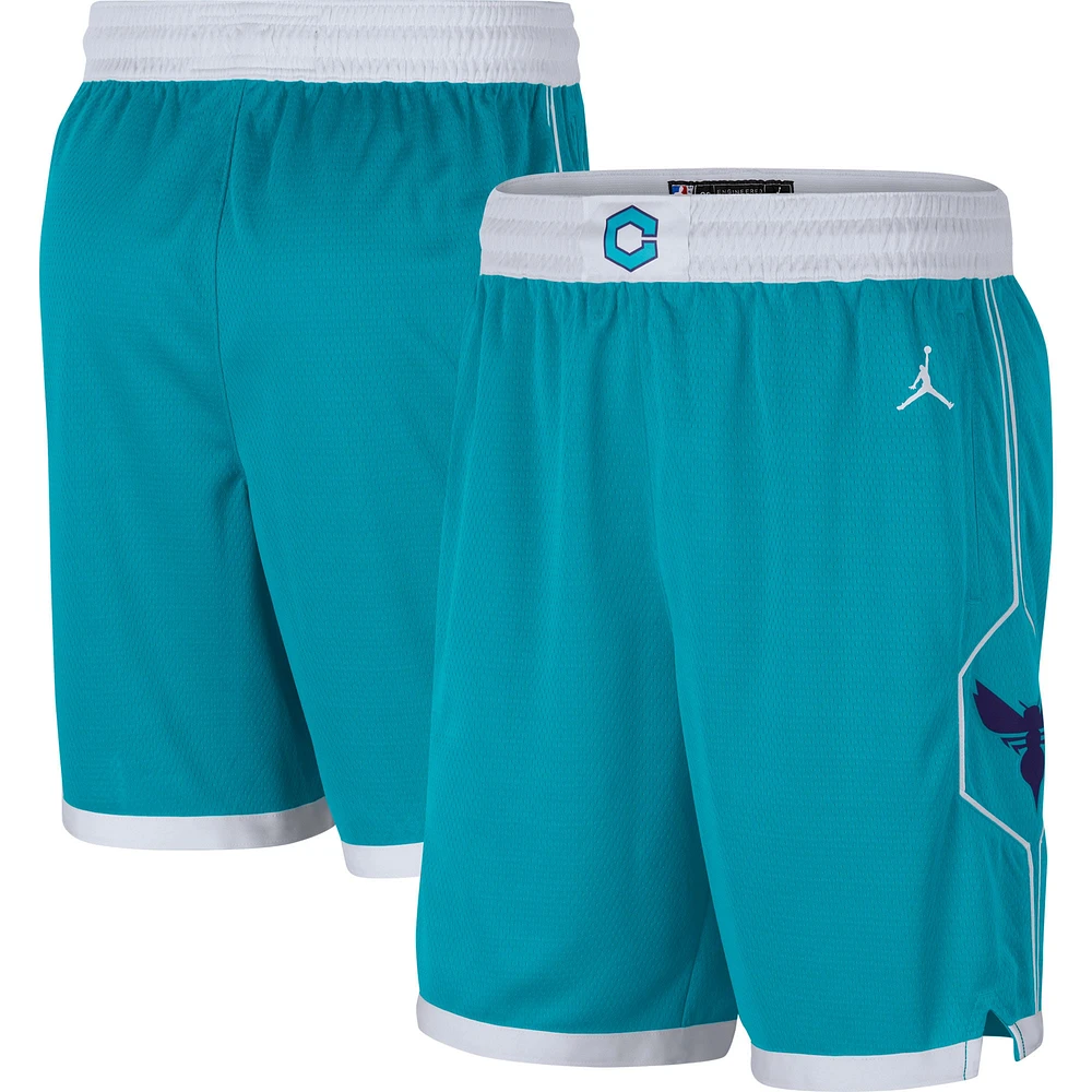 Short Swingman Jordan Brand Charlotte Hornets Statement Edition pour hommes, bleu sarcelle