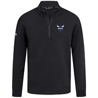 Men's Levelwear  Black Charlotte Hornets Accolade Cushion Quarter-Zip Pullover