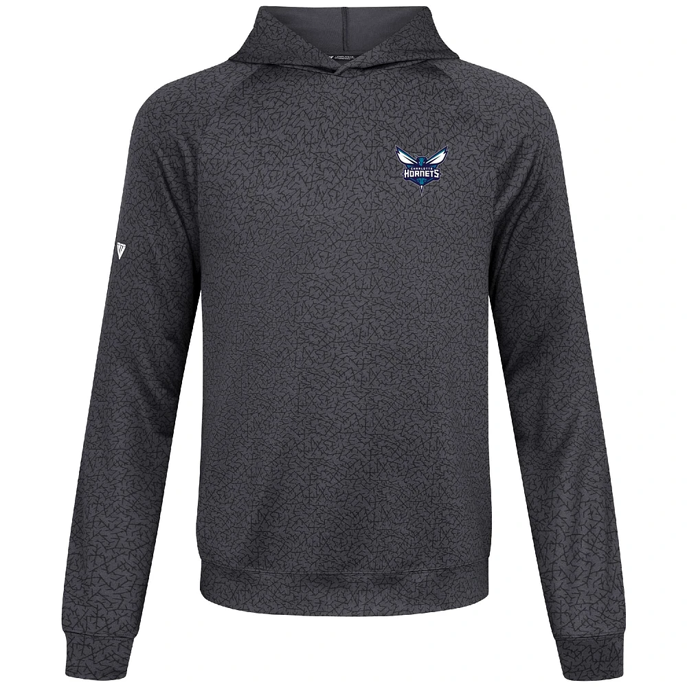 Sweat à capuche noir Challenger Charlotte Hornets Levelwear pour homme