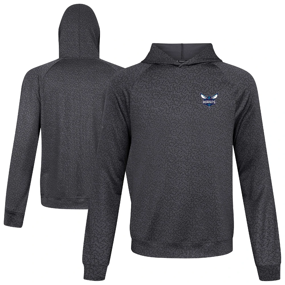 Sweat à capuche noir Challenger Charlotte Hornets Levelwear pour homme