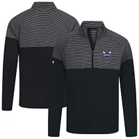 Men's Levelwear Black Charlotte Hornets Classic Stripes Quarter-Zip Top