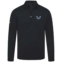 Haut noir à fermeture éclair quart de tour pour homme, modèle Heron des Charlotte Hornets Levelwear