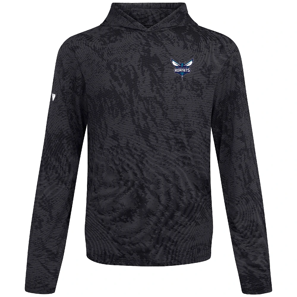 Men's Levelwear Black Charlotte Hornets Platform Pullover Hoodie