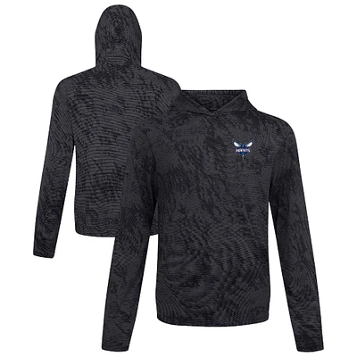 Men's Levelwear Black Charlotte Hornets Platform Pullover Hoodie