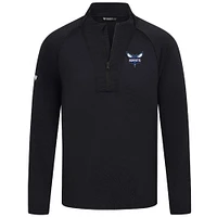 Men's Levelwear Black Charlotte Hornets Volley Quarter-Zip Top