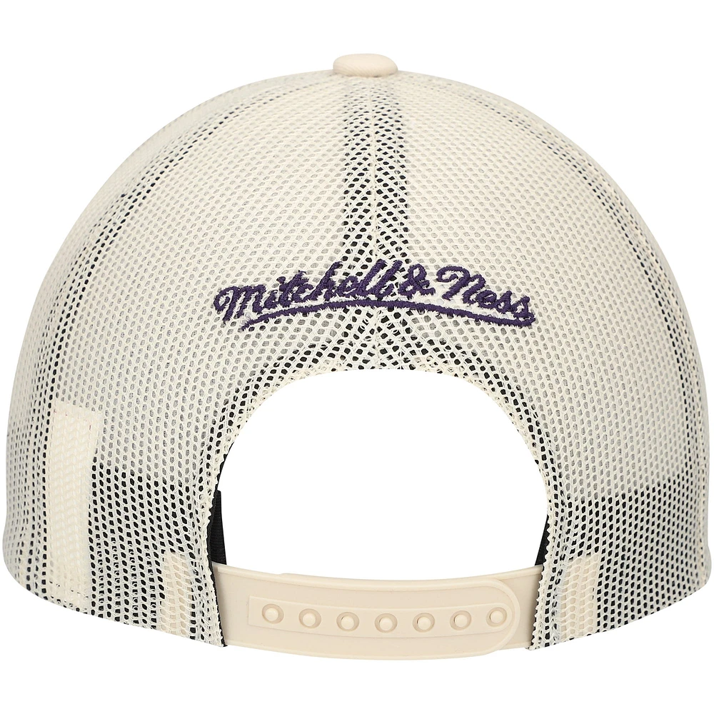 Men's Mitchell & Ness Cream Charlotte Hornets Trucker Adjustable Hat