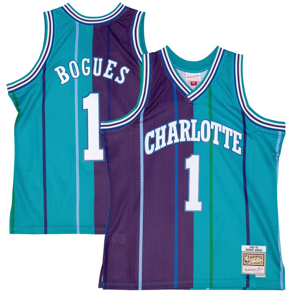 Muggsy Bogues Charlotte Hornets Hardwood Classics Throwback NBA Swingman  Jersey