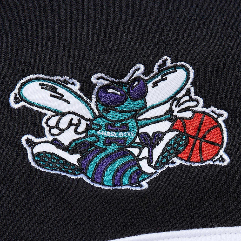 Sweat à capuche Mitchell & Ness pour hommes, bleu sarcelle/noir, entraîneur-chef des Charlotte Hornets