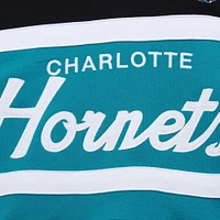 Sweat à capuche Mitchell & Ness pour hommes, bleu sarcelle/noir, entraîneur-chef des Charlotte Hornets