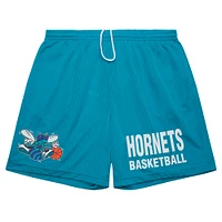 Short en maille Hardwood Classics Gameday de Mitchell & Ness pour homme, bleu sarcelle, Charlotte Hornets