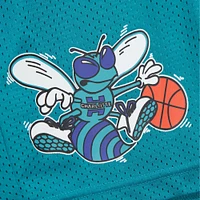 Short en maille Hardwood Classics Gameday de Mitchell & Ness pour homme, bleu sarcelle, Charlotte Hornets