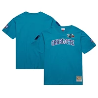 T-shirt premium Mitchell & Ness Charlotte Hornets Hardwood Classics Nights pour hommes, bleu sarcelle