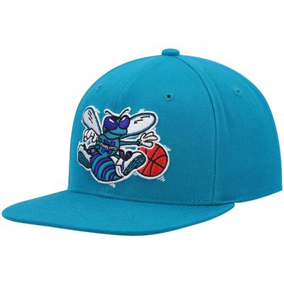 Men's Mitchell & Ness Teal Charlotte Hornets Hardwood Classics Team Ground 2.0 Snapback Hat