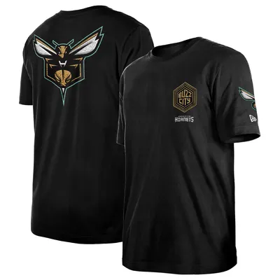 T-shirt pour homme New Era noir Charlotte Hornets 2022/23 City Edition Elite Pack