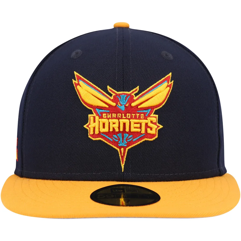 Men's New Era Navy/Gold Charlotte Hornets Midnight 59FIFTY Fitted Hat