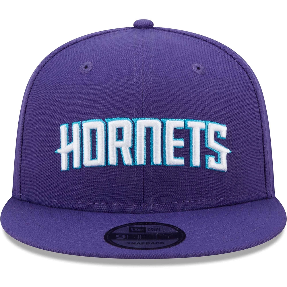 Casquette New Era Charlotte Hornets Jersey Hook Statement Edition violette pour homme 9FIFTY Snapback